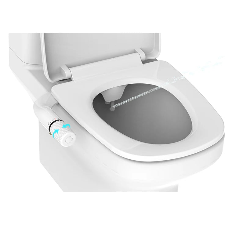 Chrome Plated ABS Toilet Bidet Sprayer Non-Electric Self-Cleaning Retractable Dual Nozzle Eco-Friendly Cold Water Bidet