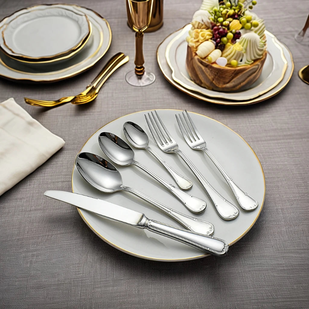 Factory Wholesale Ss18/10 High Quality Fork and Spoon for Home Hotel Silverware Set Stainless Steel Flatware Custom Cutlery S