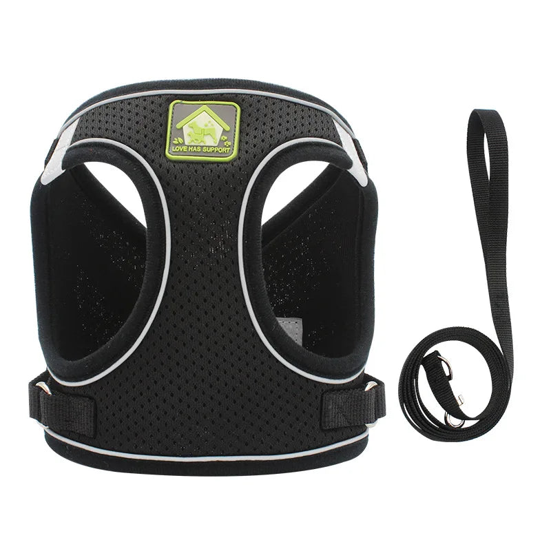 Hot Selling New Style Pet Harness Breathable Reflective Adjustable Nylon Dog Harness Set Padded Walking Available Small Large