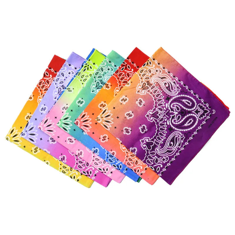 Wholesale Custom Multi Function Sublimation Printing 100% Cotton Magic Bandana Tie Dye Square Face Headwear Hip Hop