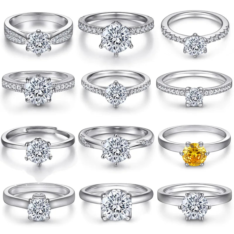 Jewelry Silver Simple Finger Women Tarnish Free 925 Sterling Silver Engagement Wedding Rings