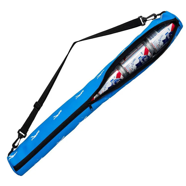 Custom Design Logo Insulated Neoprene Tube Golf Sleeve Neoprene Beer Can Holder With Shoulder Carrier Sling Bags