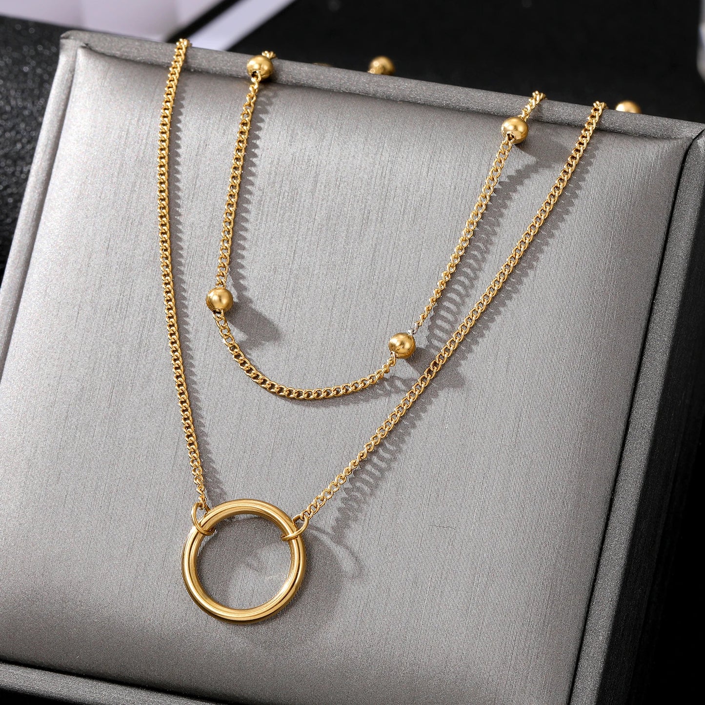 VKME Women Fashion Chain 18K Gold Pendant Jewelry Designs  Stainless Steel Chains Necklace
