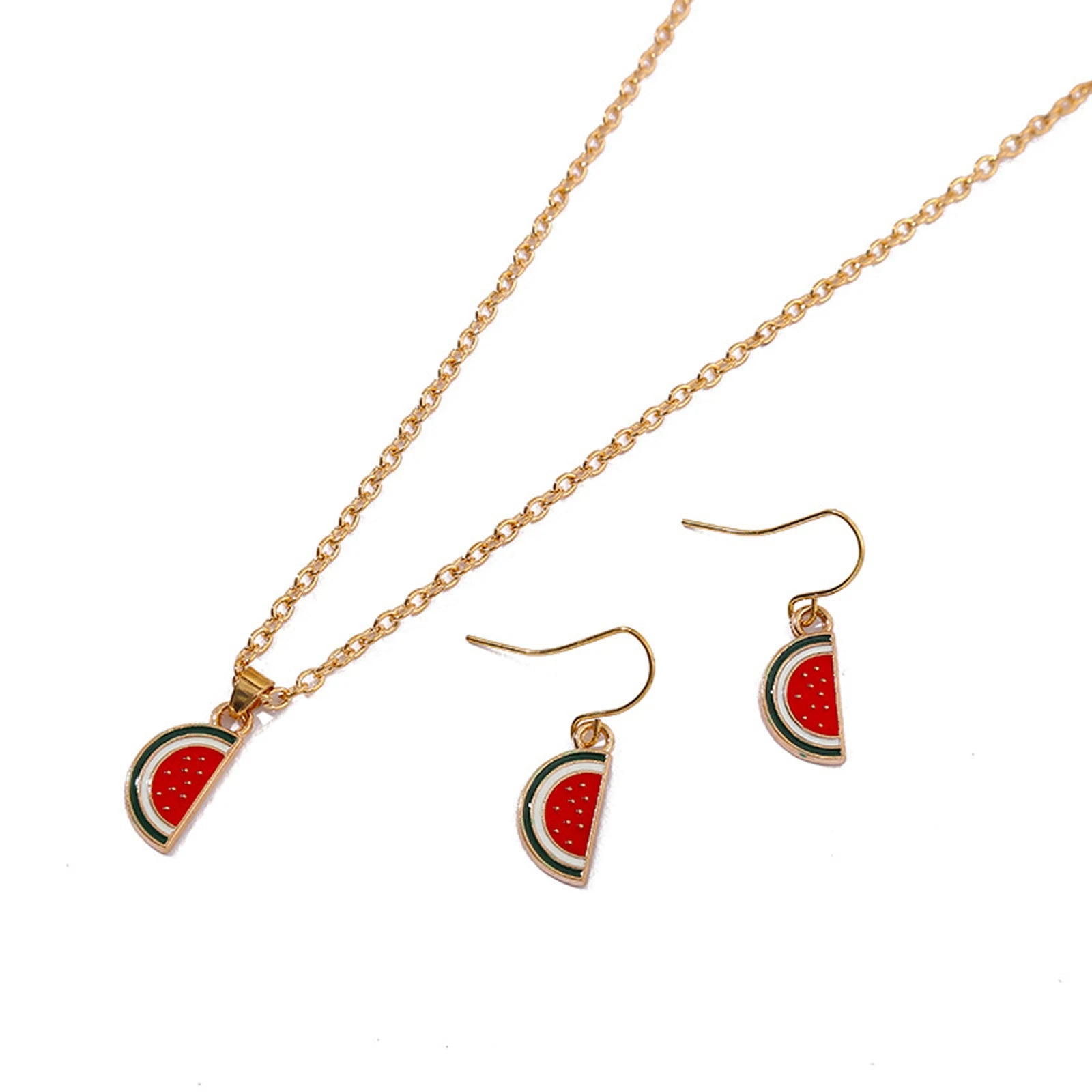 Watermelon Charm Earrings Support Palestine 18K Gold Plated Watermelon Pendant Girl's Jewelry Gift Dangling Drop Hook Earring