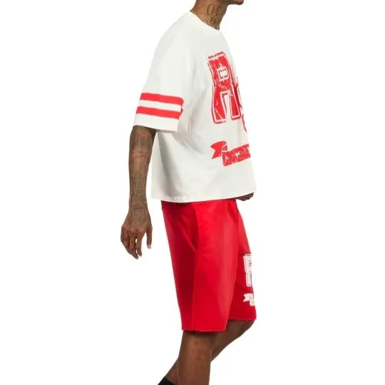 KY Crew Neck Screen Printed Tshirt 280 Gsm Oversized Tshirt Custom Men Tshirts High Quality Set Shorts Outfits