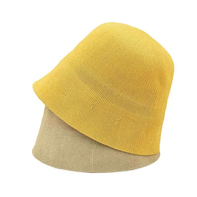 2024 NEW Spring Summun Breathable Linen Knitted Bucket Cap for Women Simple Design Fashion Fisherman's Basin Hat Accessories