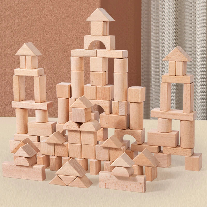 Wholesale of Children's Log Building Block Sets Children's Toy 2024 Baby Wooden Toys