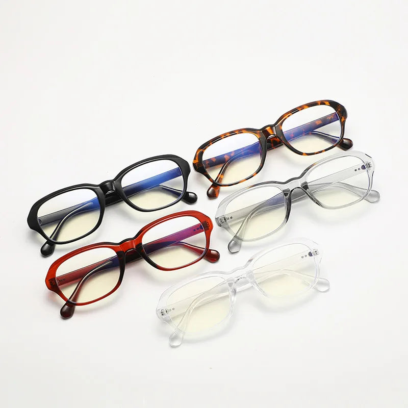 New Arrivals 2024 Vintage Oval  Fashion Designer Custom Anti Blue Light Hinge Small Frame Optical Glasses Women