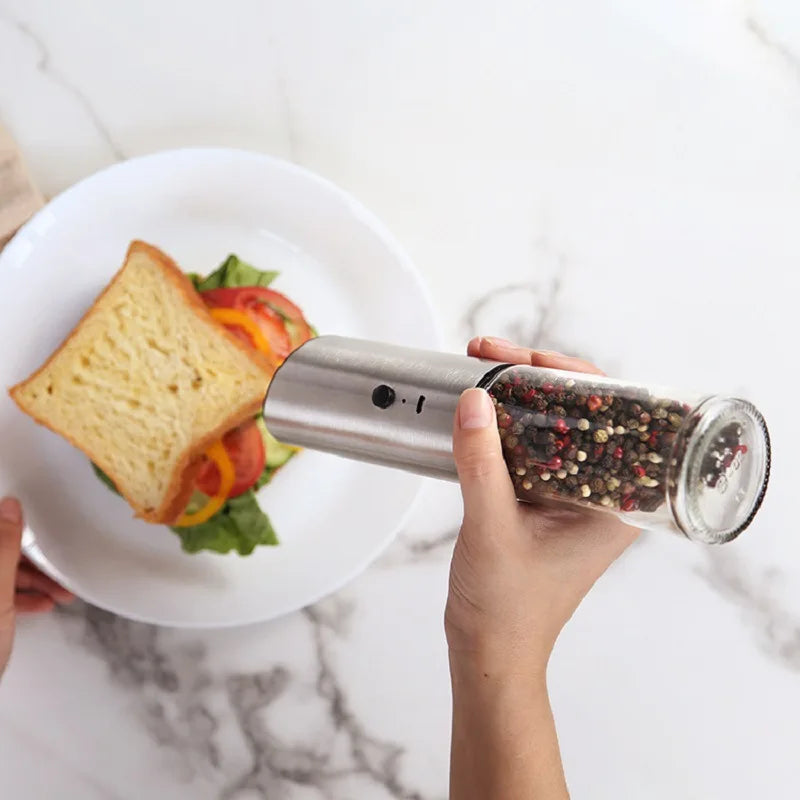 304 Stainless Steel Pepper Grinder Manual Household Portable Sea Salt Spice Seasoning Glass Grinding Bottle