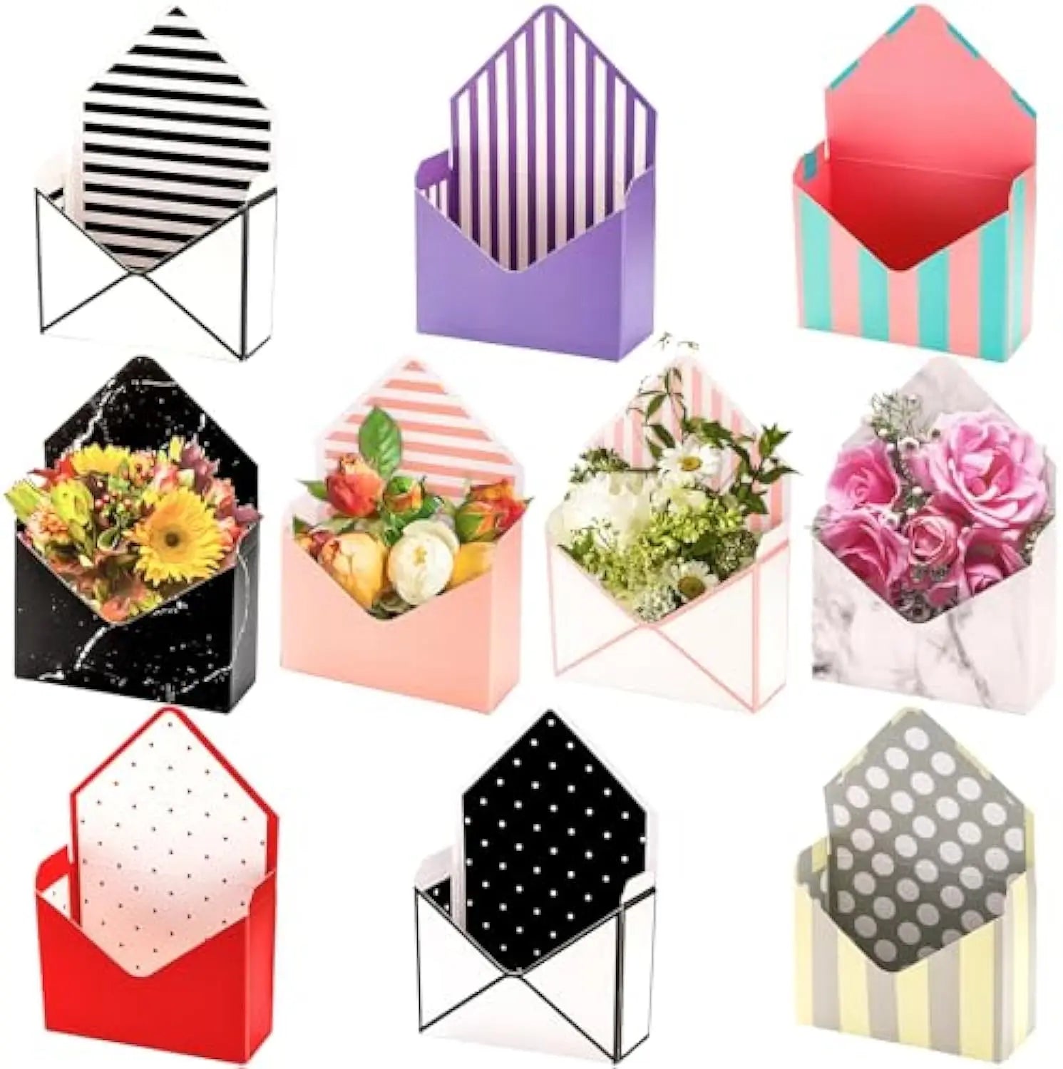 Recycled Materials Flower Bouquet Packaging Gift Paper Boxes for Wedding Party Birthday Mother's Day