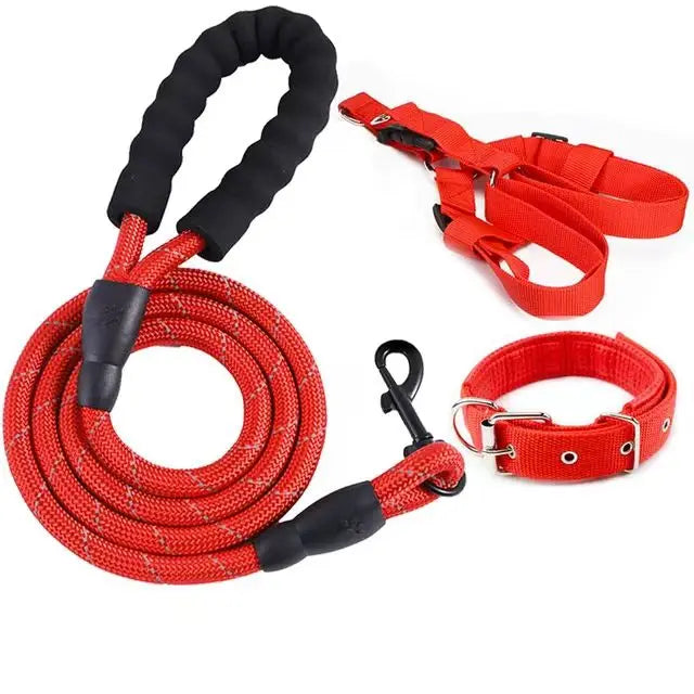 Adjustable Nylon Pet Harness with Reflective Vest Personalized Neoprene Dog Collar Leash Set Printed Pattern Buckle Type