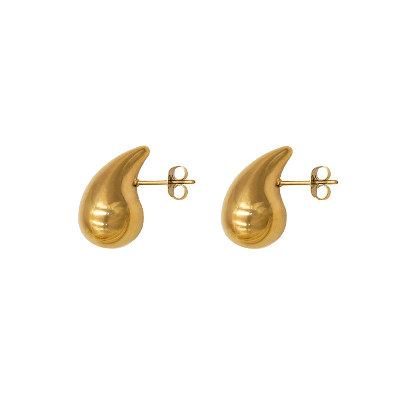 2024 New Fashion Simple Trendy Jewelry Stainless Steel Gold-plated Earrings for Women