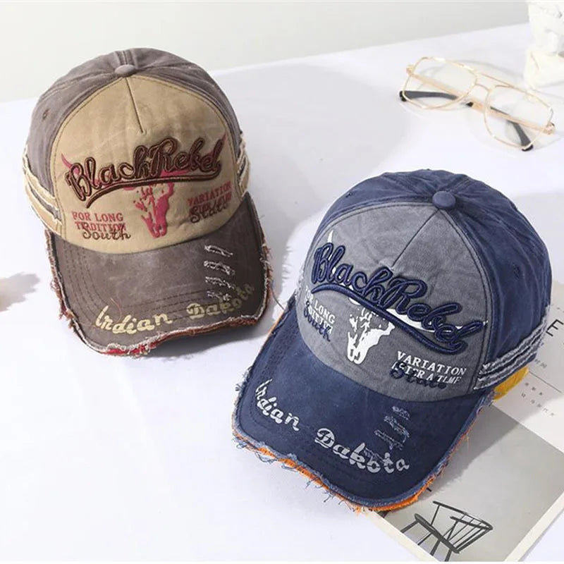 Retro Letter Embroidery Baseball Caps Spring Summer Men Women Cotton Adjustable Casual Hat Hip Hop Streetwear Sun Hats
