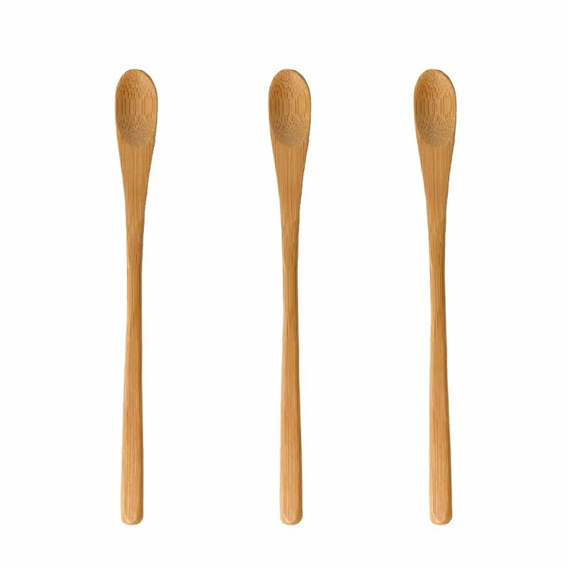 Manufacturers Wholesale Coffee Milk Mixing Spoon Bamboo Long Handle Bamboo Honey Mixing Stick Wooden Spoon