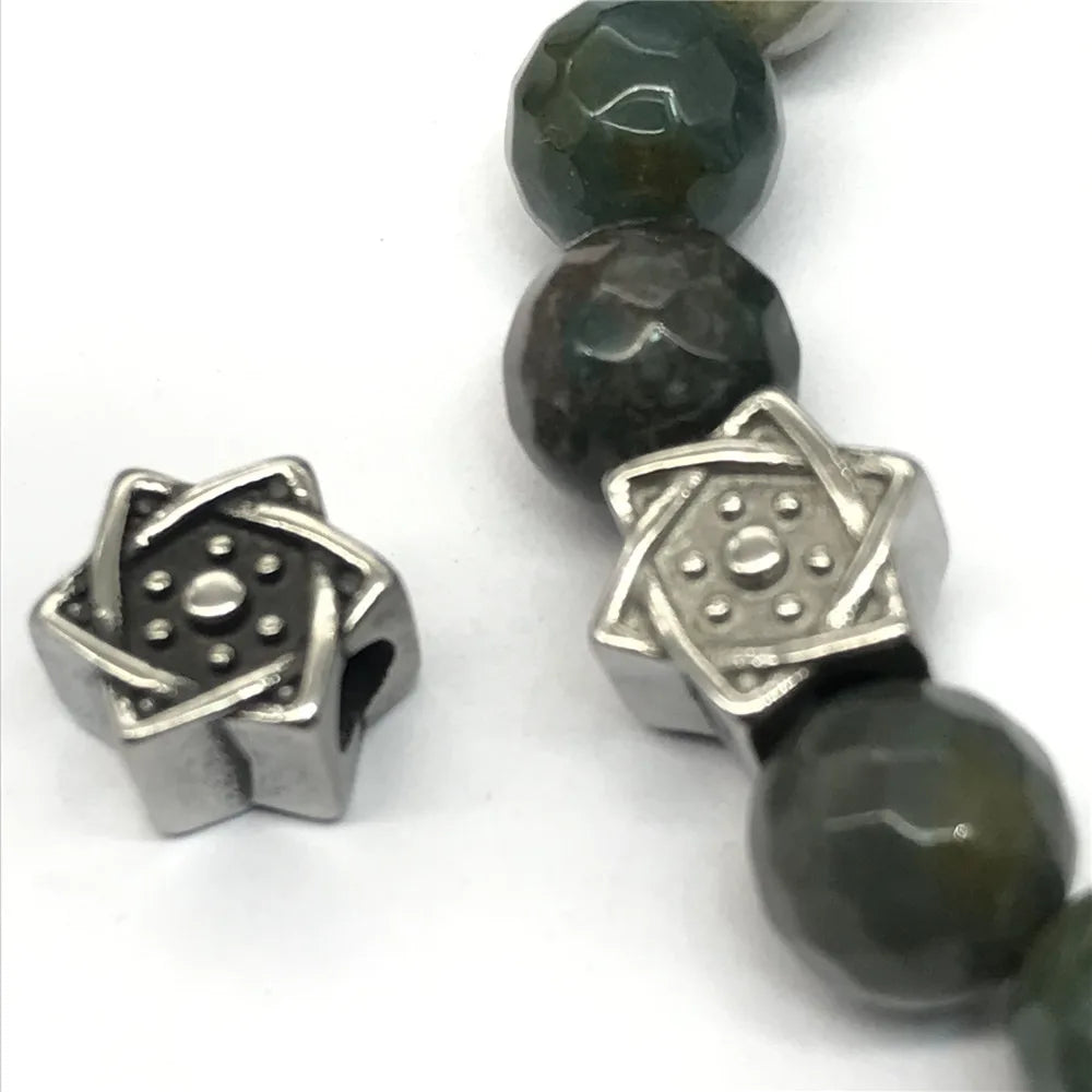 BXNK054 Vintage Stainless Steel Fashion Bangles Start Shape Spacer Beads  Custom Clasp Spacer Beads