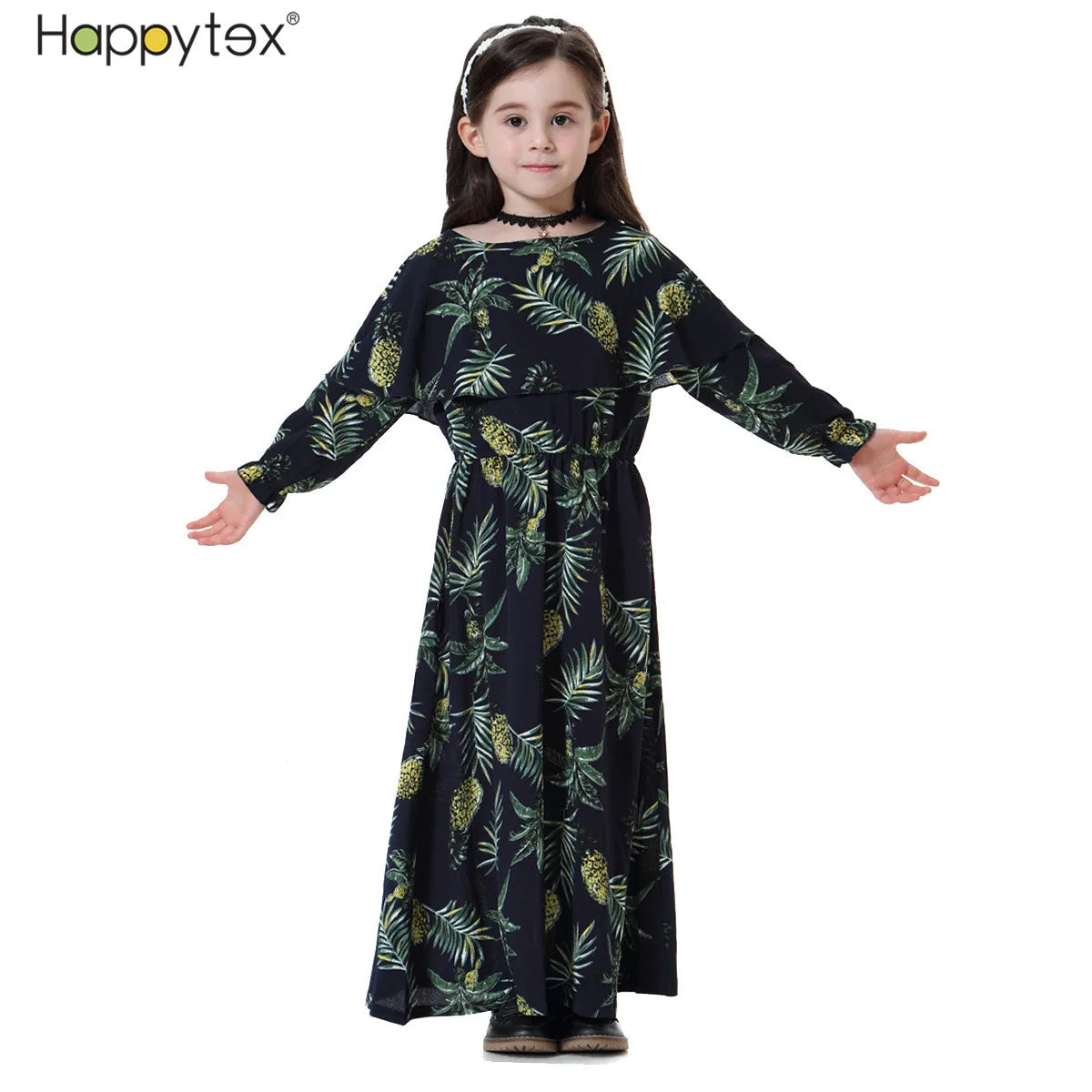 Wholesale New Printing Soft Smooth Islamic Children Long Sleeve Muslim Girls Dresses 2024 for Summer Home Daily Wear