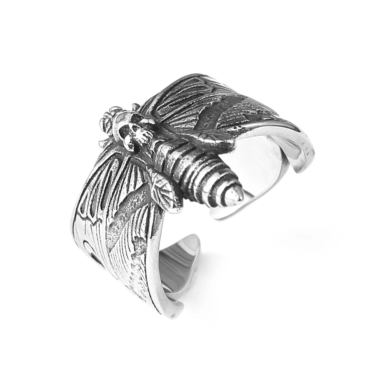YK New Style Fashion Delicate Classic Gothic Death Logo Butterfly Stainless Steel Trendy Men's and Women's Ring Wholesale