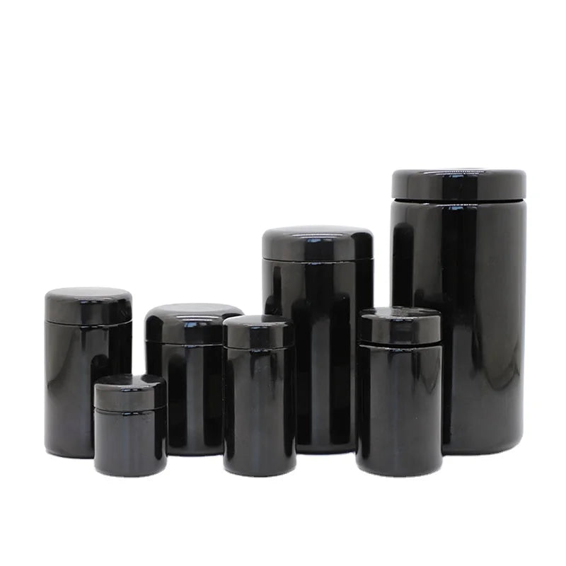200ml 250ml Natural Stone UV Violet Glass Jar Set of 200g and 250g with an Airtight Food Container for Dried Flowers