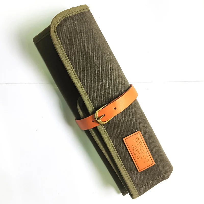 2026 Custom Roll up Cotton Canvas Tool Bag 4 Pockets Waterproof Letter Pattern Heavy Duty Tool Kit Pouch