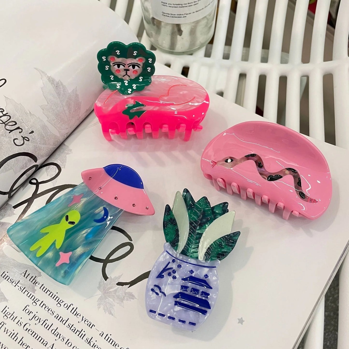 Hot New Acetate lion Clip Animal Alien Hair Accessories High Fashion Sweet Shark Clip