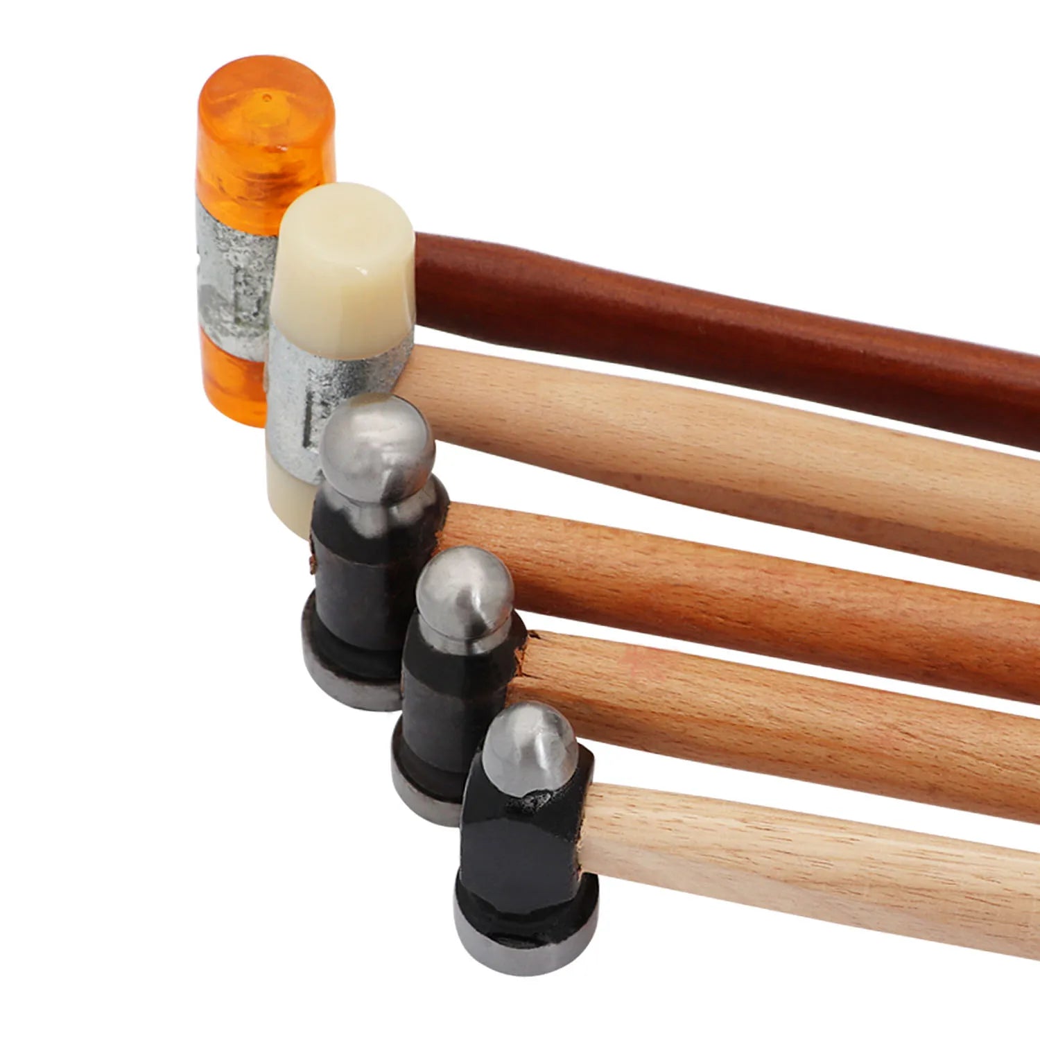 Auble 0114 25mm Double-Faced Rubber Mallet Hammer with Wood Handle for Jewelry & Woodworking Crafts