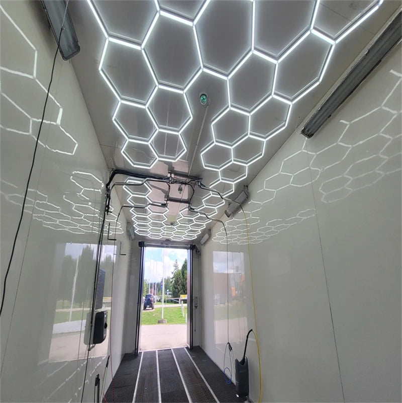 Wholesale New Trend Led Light Line Hexagon Honeycomb Ceiling Led Light for Workshop Garage Led Light