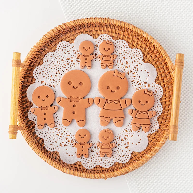 Saffron 3 Sizes Plastic Fondant Embosser Gingerbread Man Cookie Cutter for Ginger Snap Cookies Variety Sizes for Perfect Baki