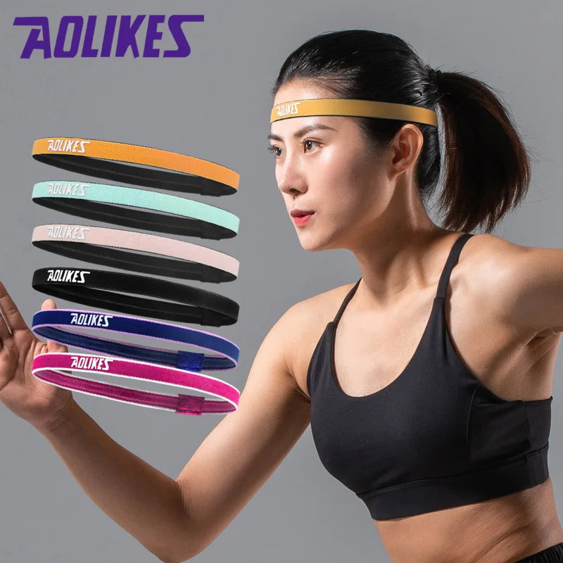 Aolikes Unisex Antislip Fitness Headband Custom Color Logo Sport Stretch Running Headband for Protection 2112