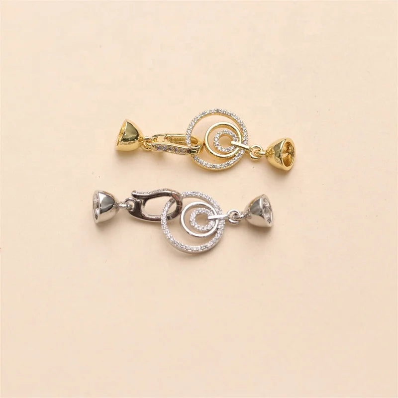 Clasps Lock Fasteners for Bracelets Zirconia Necklace Closures Pearl Clasps for Jewelry Making Accessories Cubic Parts