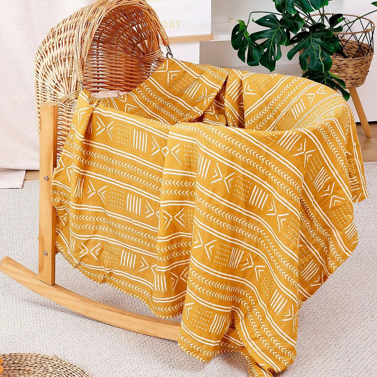 Kangobaby Hot Baby Muslin Swaddle Blanket Set Organic Bamboo Cotton 47*47 Inches Newborn Wraps