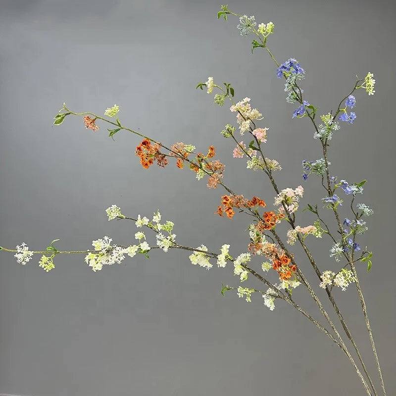Long Stem Fontanesia Artificial Snow Willow Flower Home Decorative Christmas Graduation Mother's Day Pot Arrangement Bulk