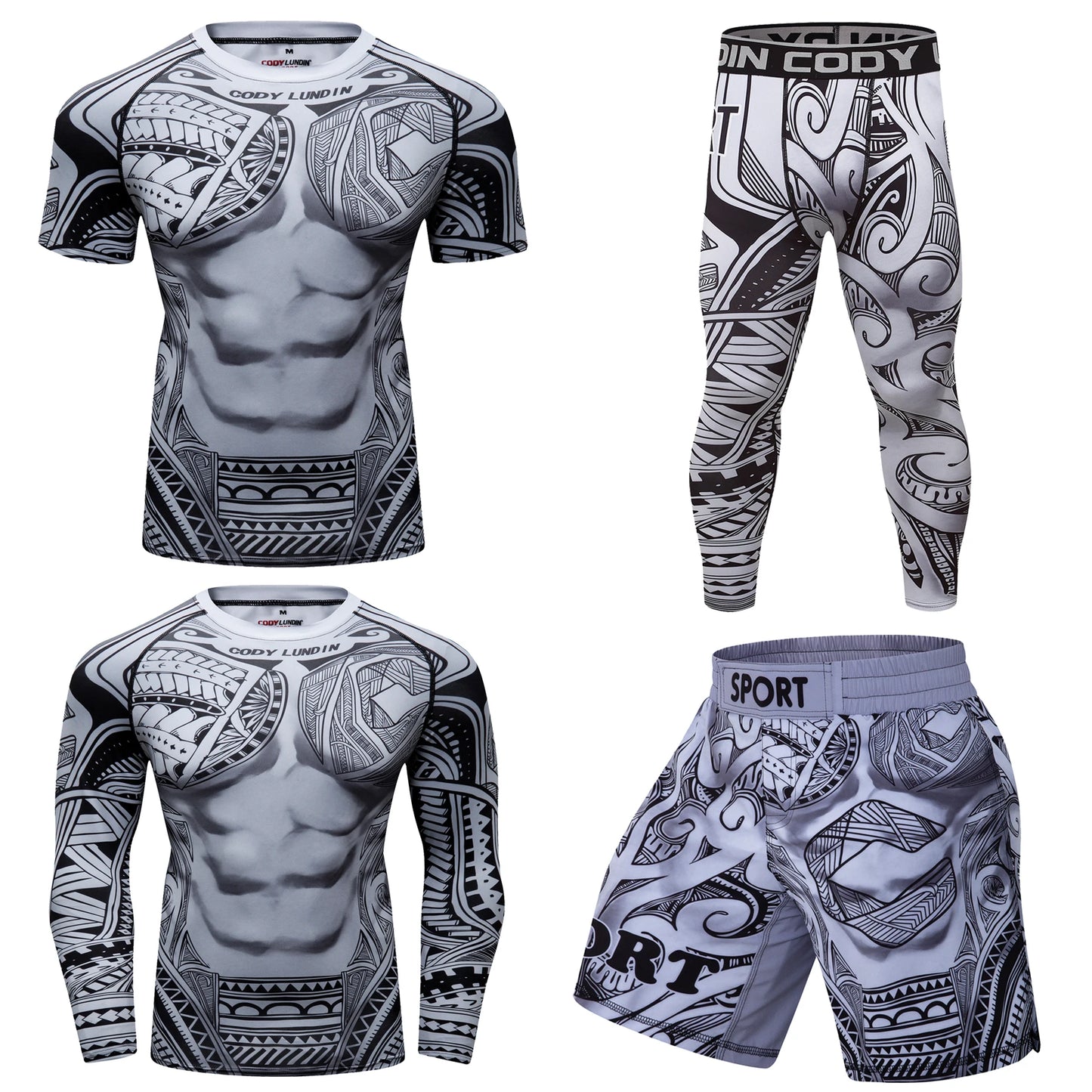 Wholesale Club Uniform Sublimation Spandex Custom Printed MMA Rash Guard Set Men 3D Printed T Shirt Custom Grappling Sportsui