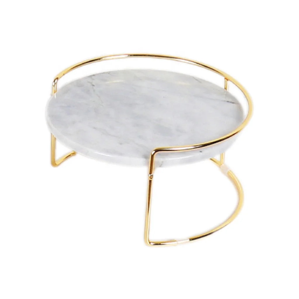 QT240006 NEW  2024 Wedding Table Cake Stand Metal Base White Marble Cake Tools Luxury Model