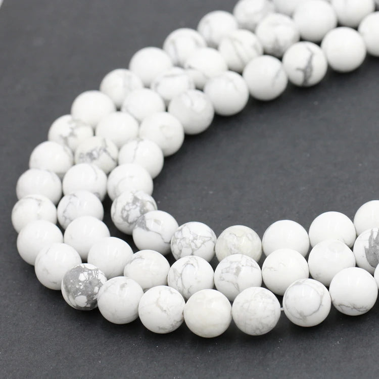 Wholesale Natural Round 8mm Stone Bead White Howlite Gemstone Loose Beads for Jewelry Making