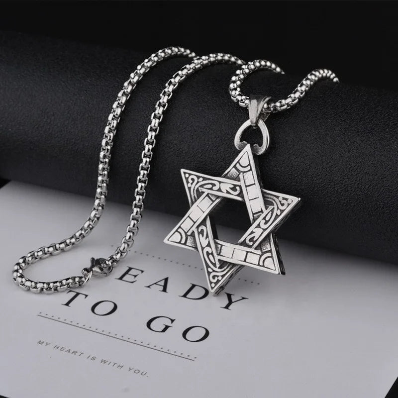 2024 New Trend Titanium Steel Necklace Hip Hop Style Pendant Sweater Chain Personality Simple Decoration