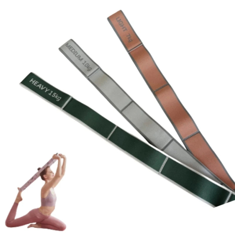 Elastic Yoga Stretching Strap Multi-loop Durable Anti-Slip Physical Therapy Dance Gymnastics Exercise Pilates 20-50 lb 4x92cm