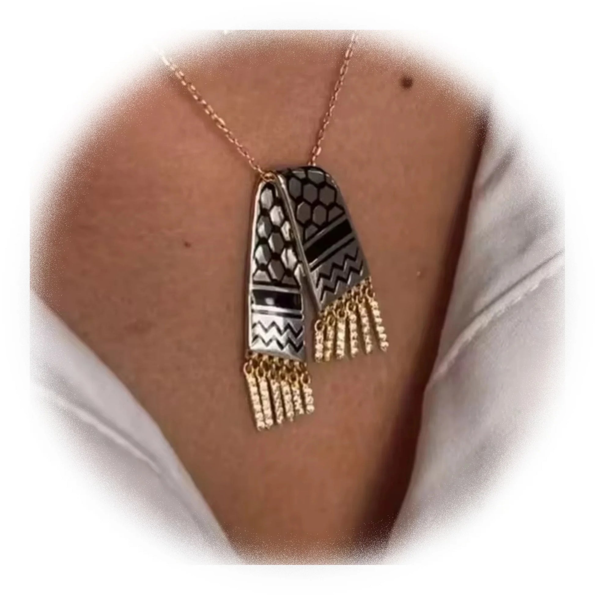 GT Hot Selling New Arrival Stainless Steel Pendant Necklace Jewelry Palestinian Scarf Necklace