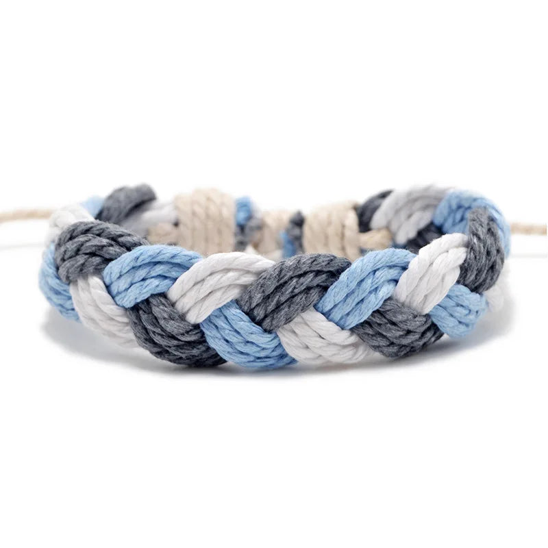Factory Wholesale Custom Fashion Jewelry Hand Woven Adjustable Braided Rope Bracelets Fancy Bracelet for Girls