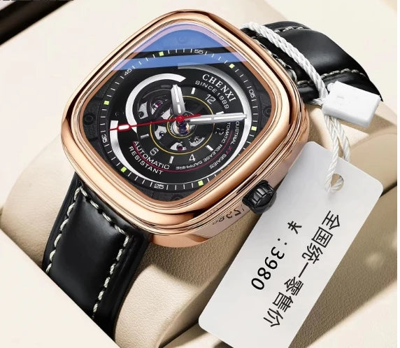 CHENXI Watch Mechanical Men's Square Hollow High-end Fashion Fully Automatic Authentic Cross-border