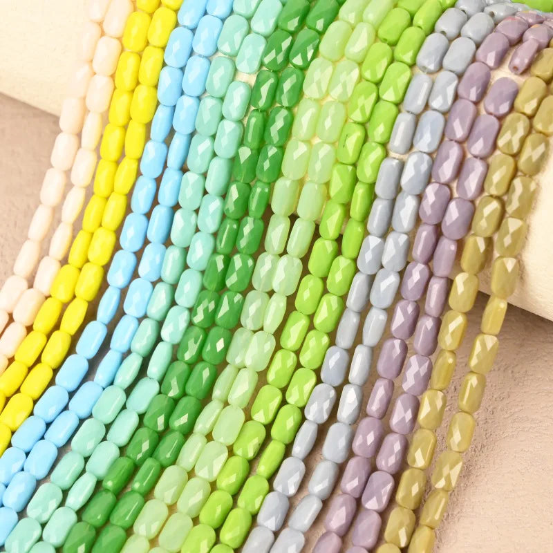 JC Crystal Rectangle Shapes 4*6mm 6*8mm Faceted String Crystal Beads for Jewelry Making Fancy Shape Diy Crystal Beads