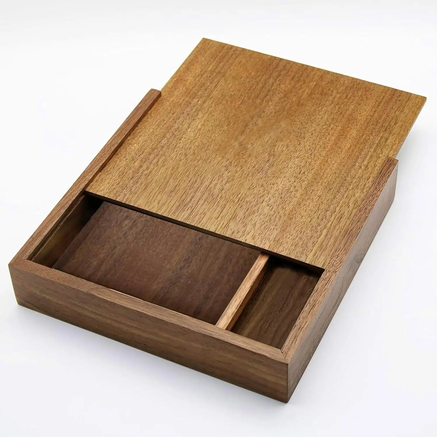 Wooden Walnut Box with Sliding Lid Suitable for Couples Wedding Gifts Photo Storage Box/jewelry Gift Box/wooden Decoration Bo