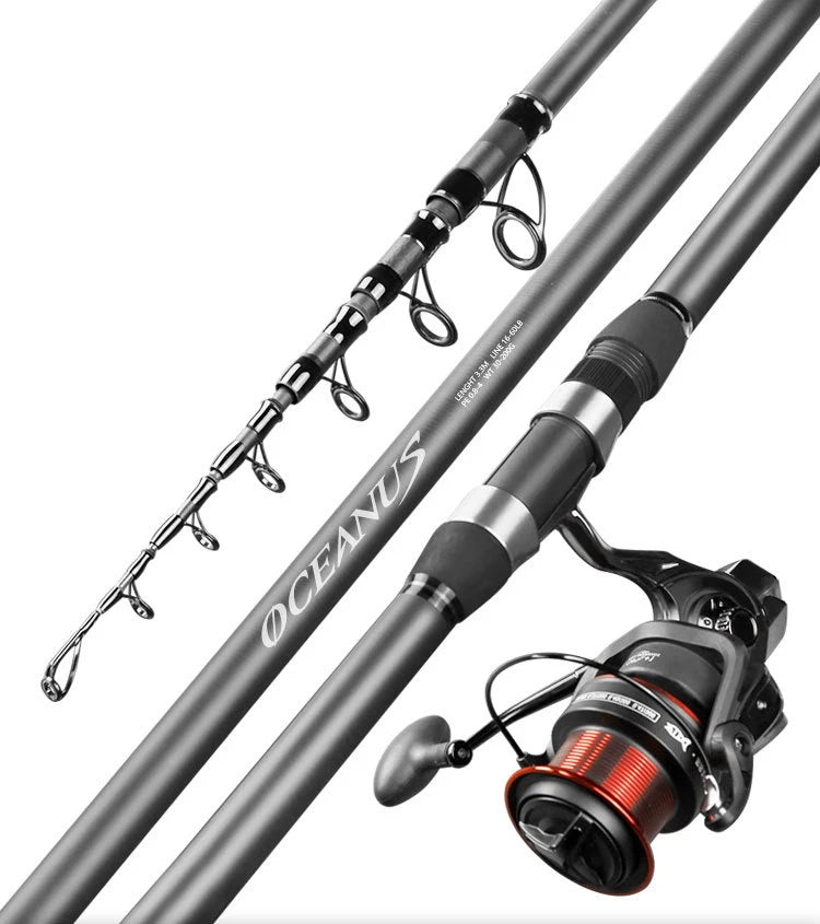 A1 2.1m-5.4m Surf Casting Rod Pole Carbon Extendable Surfcasting Telescopic Rock Sea Fishing Rods Long Casting Surf Fishing R