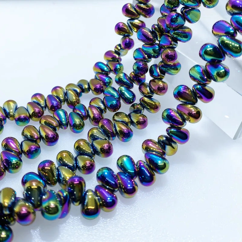 JC Crystal Factory  Wholesale 6*10mm Transverse Top Hole Glossy Water Drop Crystal Beads
