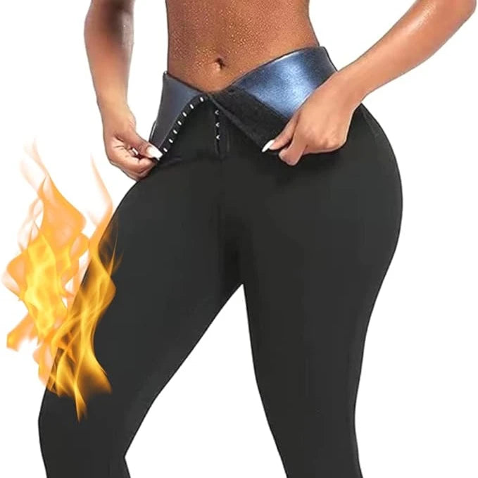 Women's Waist Trainer Shaper Sweatsuit Sauna Sweat Shapewear Leggings Pants for Workout Gym Yoga Body Slimming Exercise Fitne