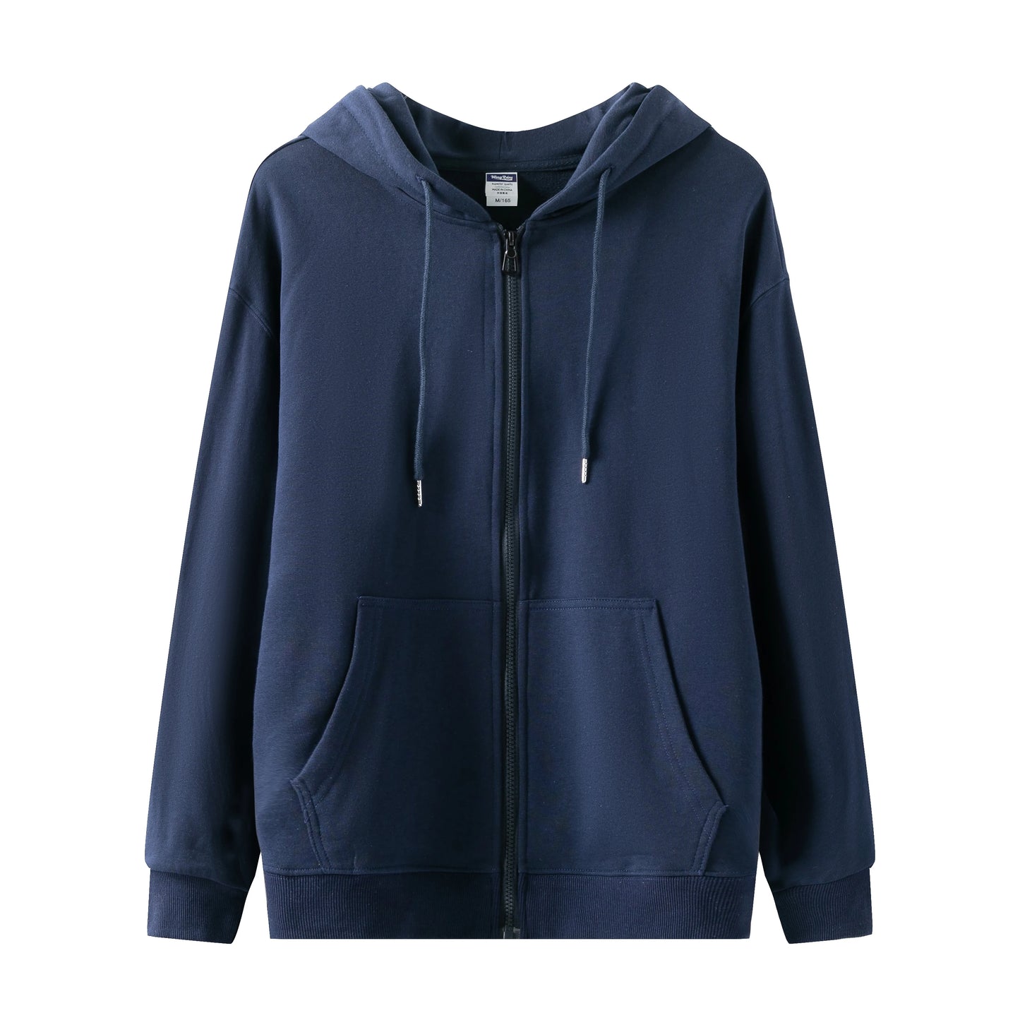 300gsm Custom  Plain  Printing logo Zip up Hoodies  Unisex Plain Blank Solid Color Sweatshirt Double Layer Hoodies for Men