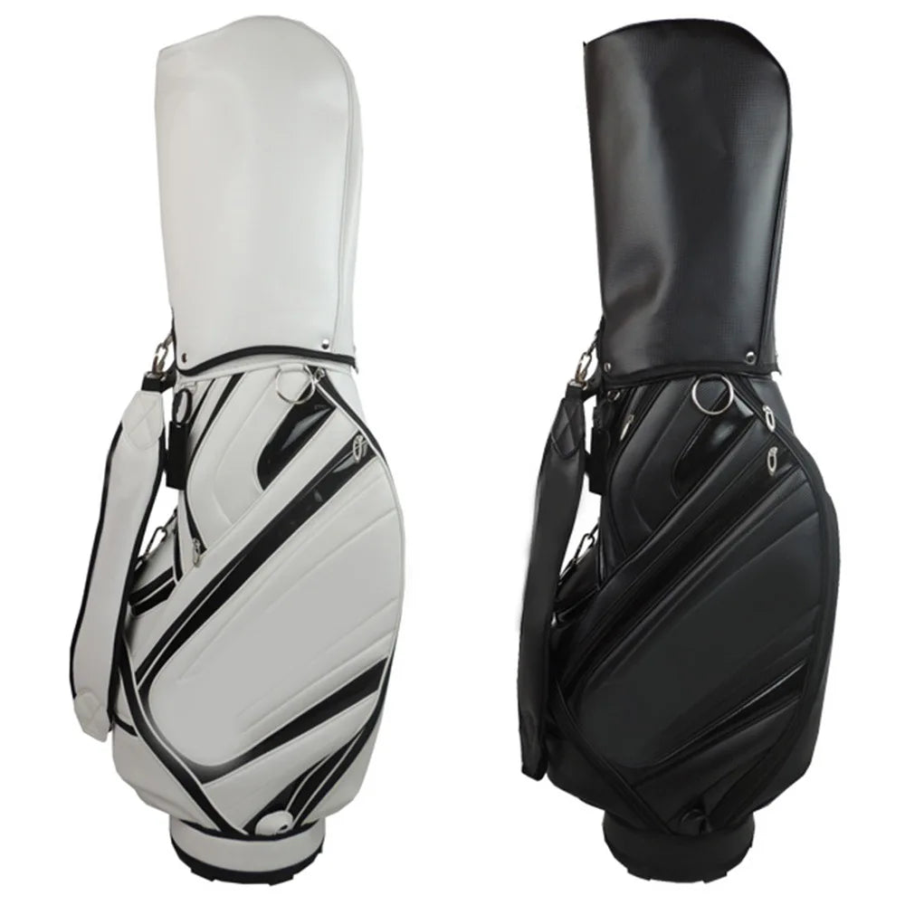 OEM Custom PU Leather Professional Golf Stand Bag for Men Durable 15 Clubs with Embroidered Logo