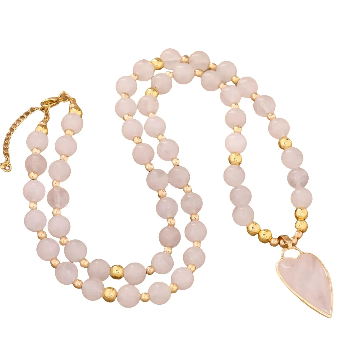 White Marble Jade Bead Heart Necklace  Healing Natural Stone Pendant Necklaces Fashion Jewelry Gift