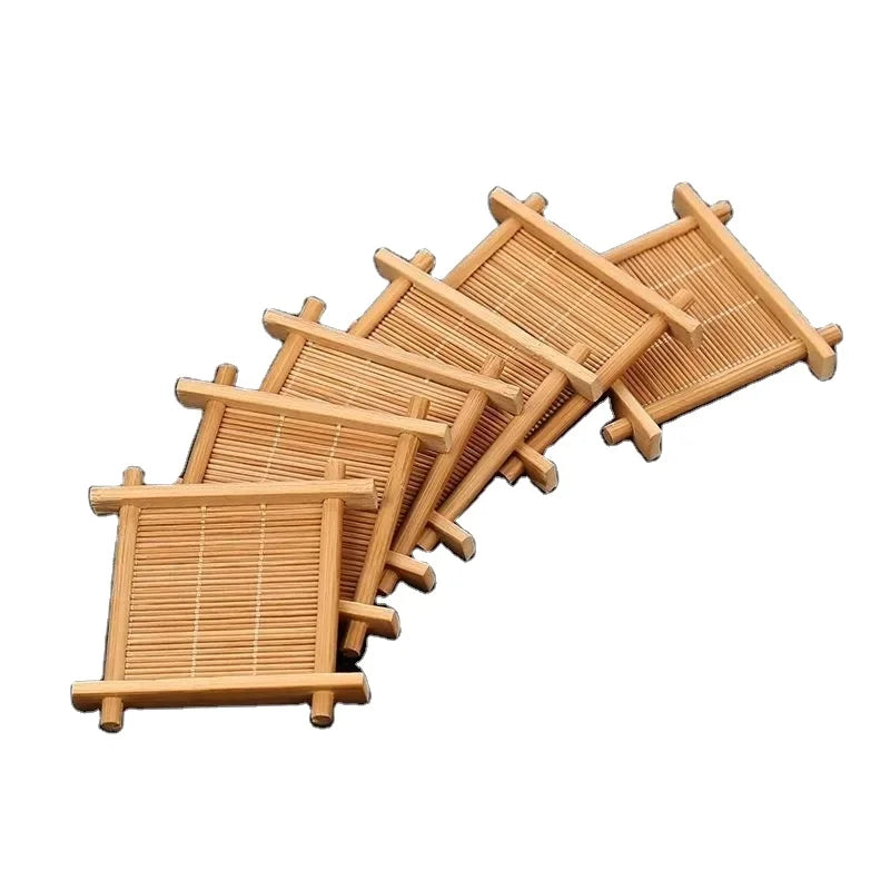 Tailai Bamboo coaster Saucer Tea Ceremony Tea Art Tea Tray Accessories Melamine Teacup Mat Tic-tac-toe Mat Insulated Cup Mat