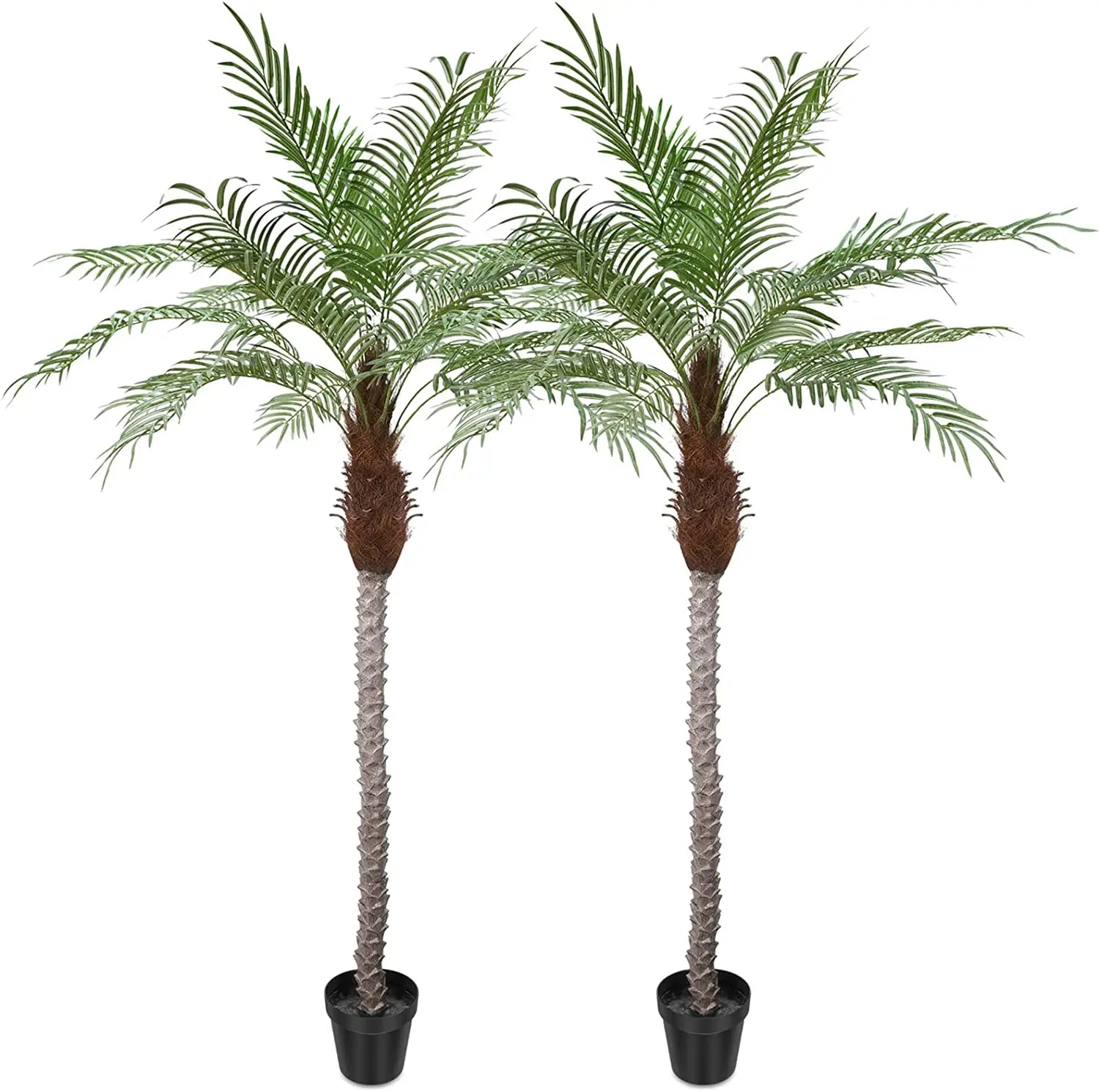 Faux Tall Indoor Outdoor Coconut Tree in Pot Artificial Large Tropical Palm Trees for Pool Garage Living Room Home Office Dec
