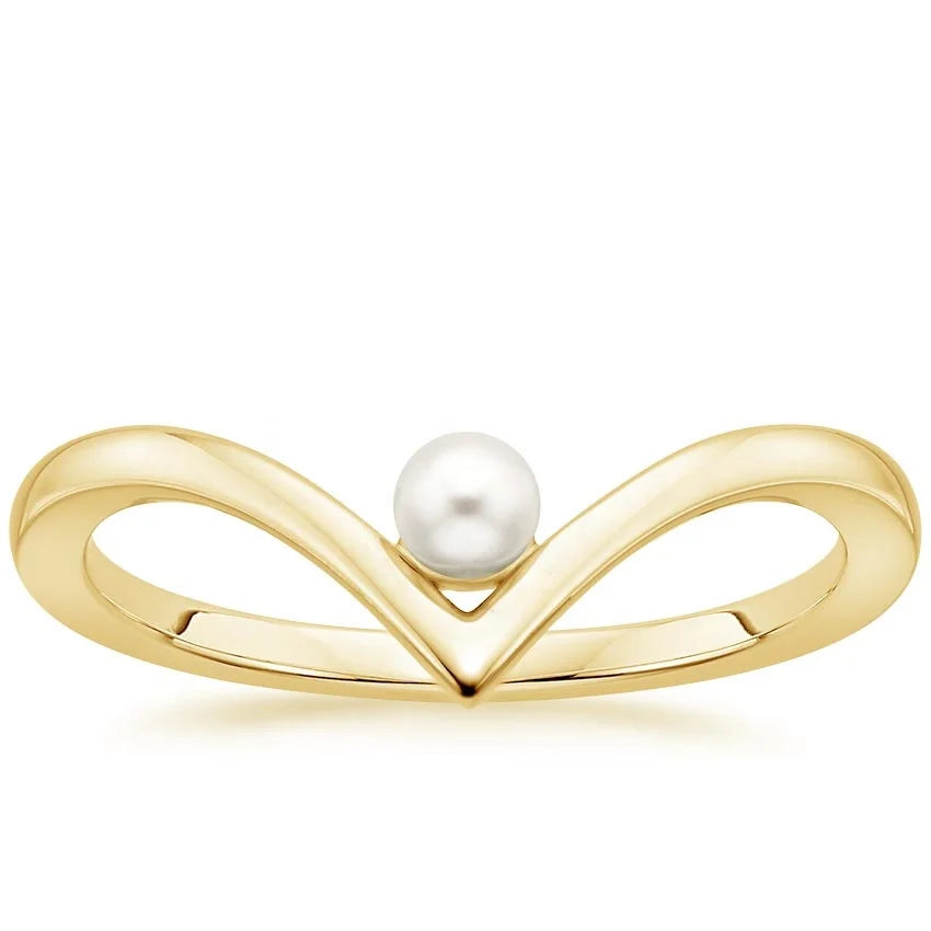 Custom High Jewelry 925 Sterling Silver 18K Yellow Gold Plated Elegant Women's Freshwater Pearl Ring